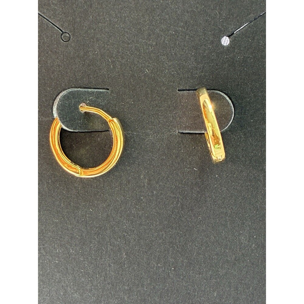 Gold Tone Hoop Earrings Brass Nickel Free Fashion Costume Traditional